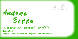 andras bitto business card